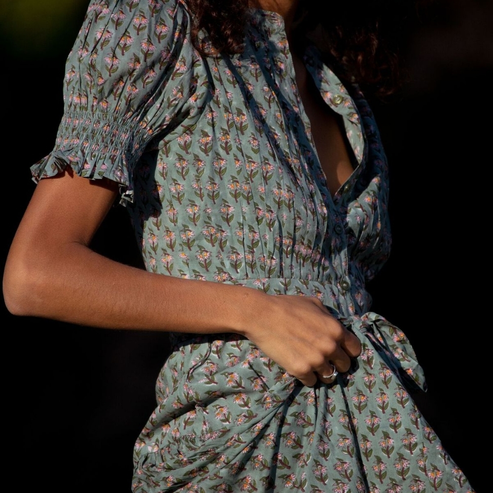 NWT Daughters of India Prairie Dress, Sage, sz M